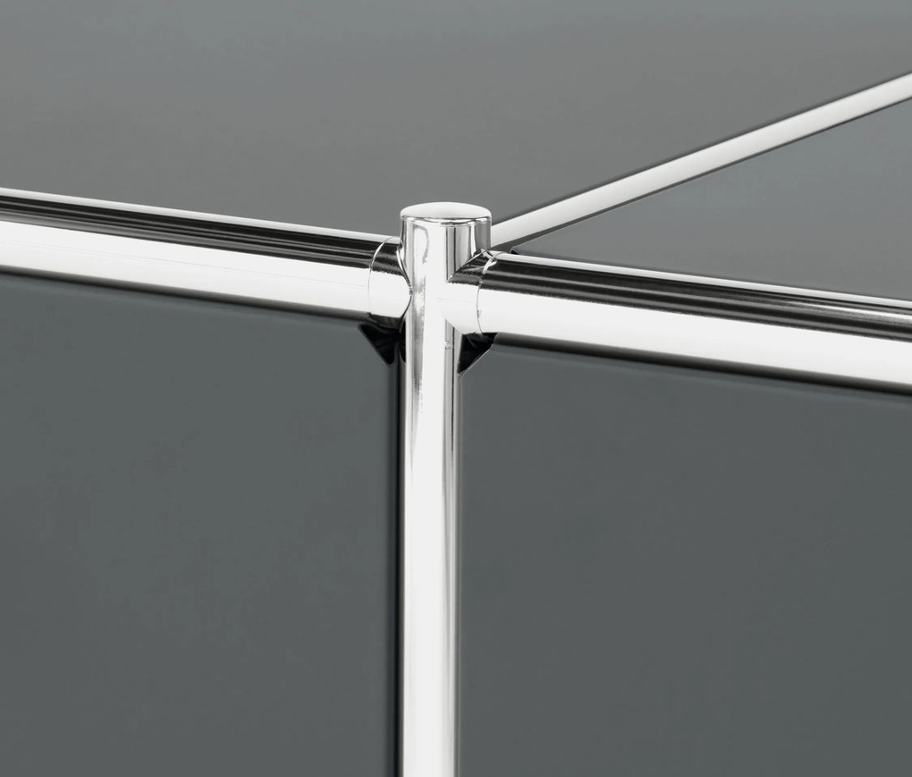 Odkladacia skrinka »CN3« so 4 výklopnými dvierkami, sivá