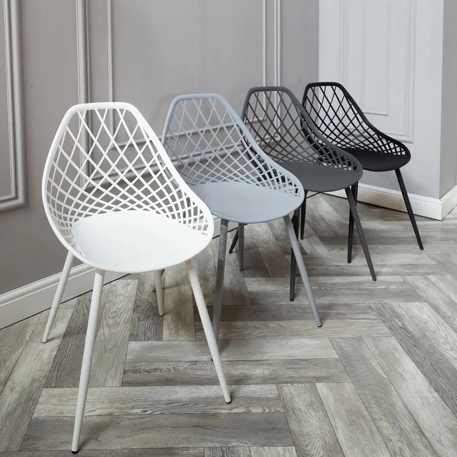 Stolička LUGO šedá - moderná, priesvitná, do kuchyne / záhrady / kaviarne