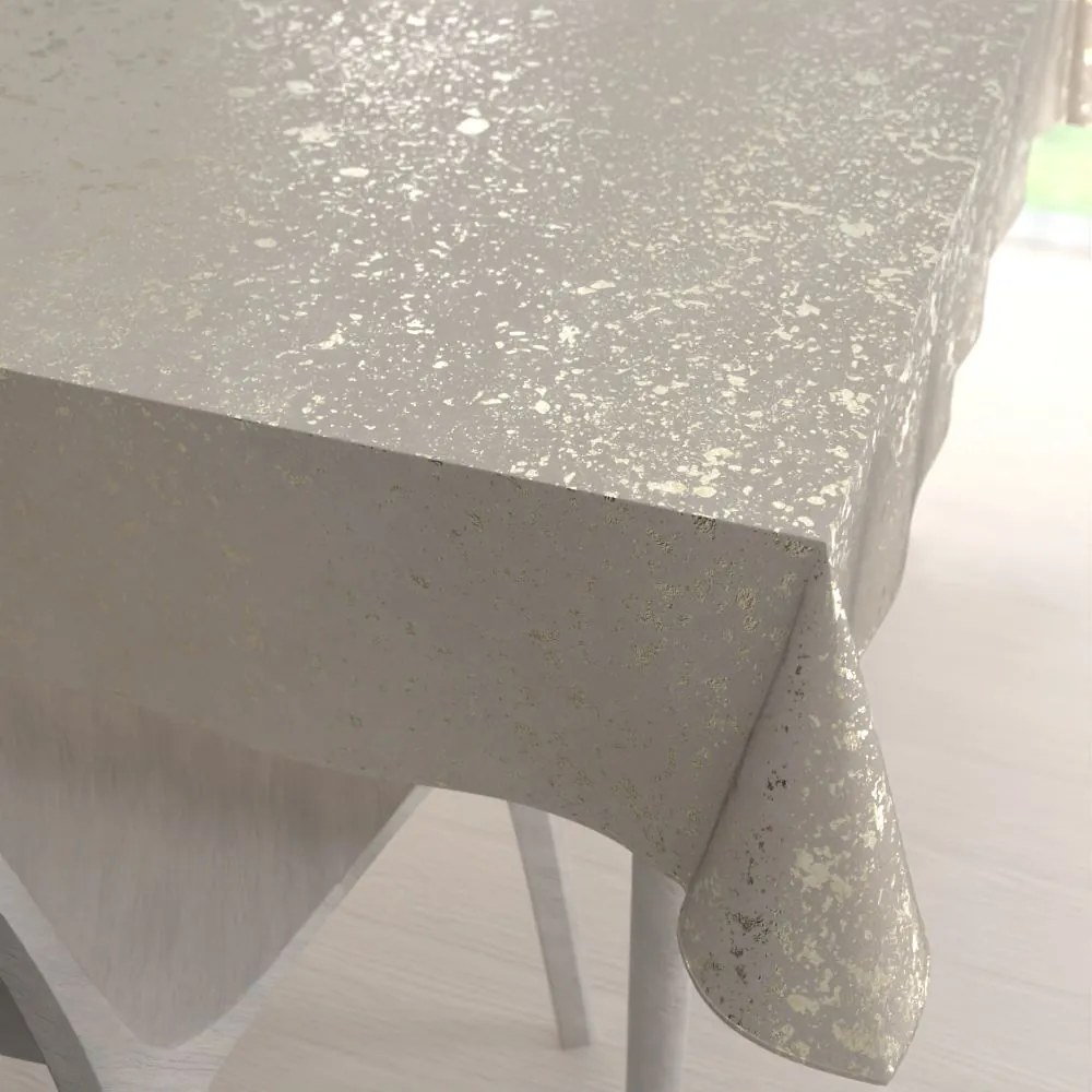 Biante Zamatový obdĺžnikový obrus Isabela IBL-001 Gold Design krémový 50x100 cm