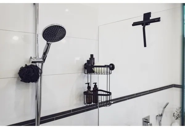 WENKO 24171100 - Stierka do sprchy MOLA 21 x 24,5 cm nerez/čierna