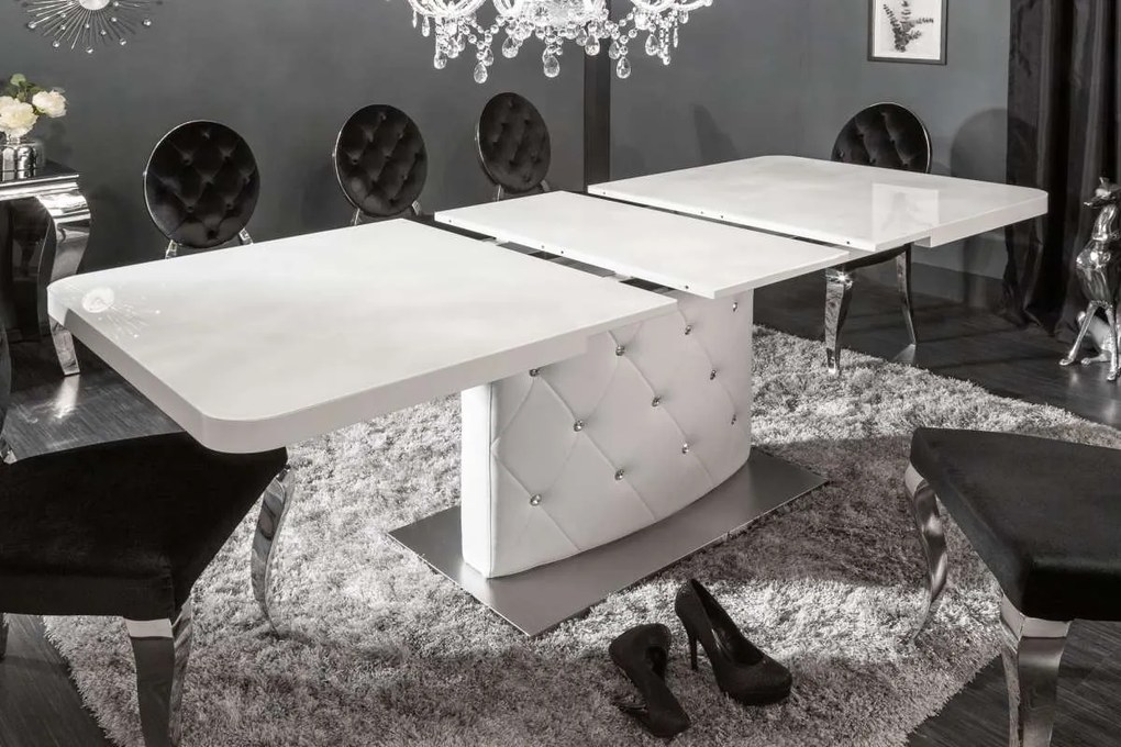 Rozťahovací jedálenský stôl Ramon, 160-200 cm, biely