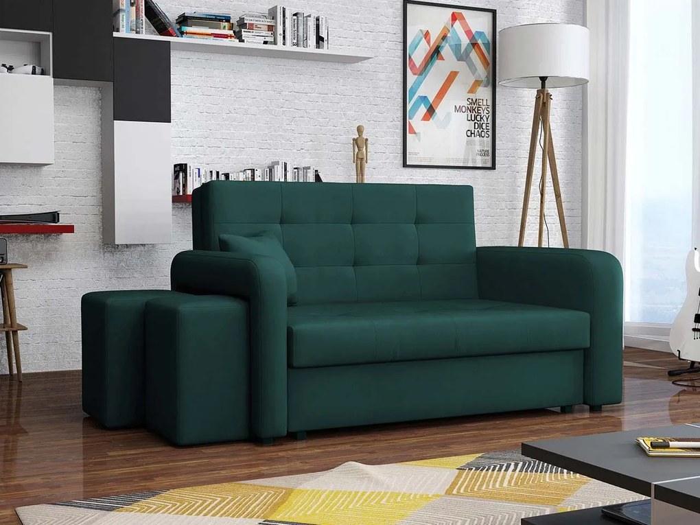 Pohovka s taburetkami Clivia Home II, Taburetka: ľavá strana, Dostupné poťahy: Enjoy 12