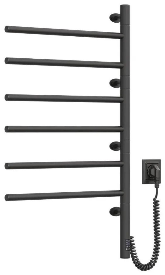 Navin Elektrický otočný sušiak na uteráky s term. ARABESQUE 196W/230V 81,8cm IP44 čierna NV0008