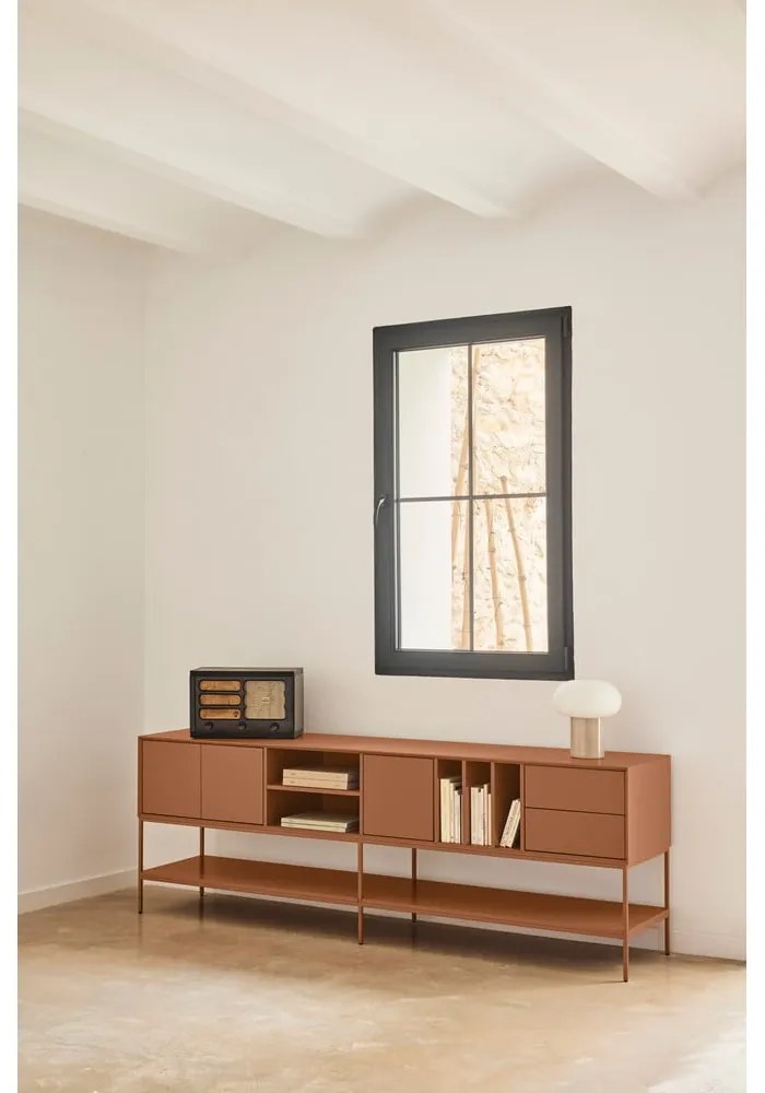 Čierny TV stolík 220x74x45 cm Platt – Teulat