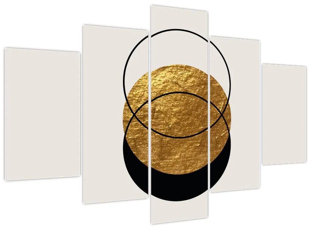 Obraz - Abstrakcia zlatá a biela N⁰2 (150x105 cm)