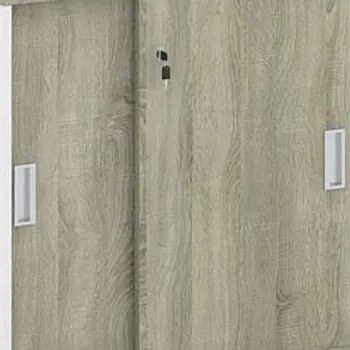 Kancelárska zasúvacia skrinka na kolieskach MIRELLI, 800 x 420 x 750 mm, biela / dub sonoma