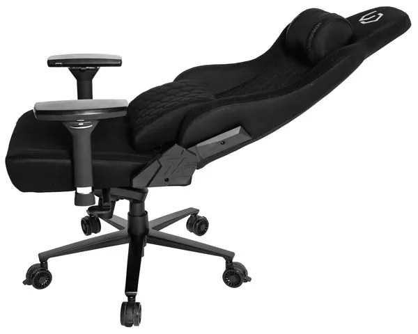 Herné kreslo Ultradesk Throne - kov, látka, čierna, nosnosť 150 kg