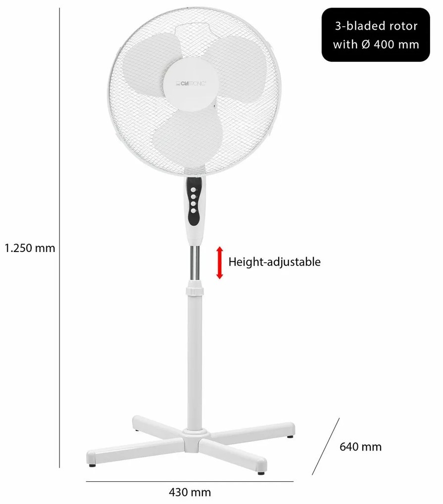 Clatronic VL 3603 S WH stojanový ventilátor 40 cm, biela