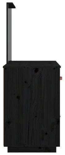 vidaXL Toaletný stolík čierny 95x50x134 cm masívne borovicové drevo-