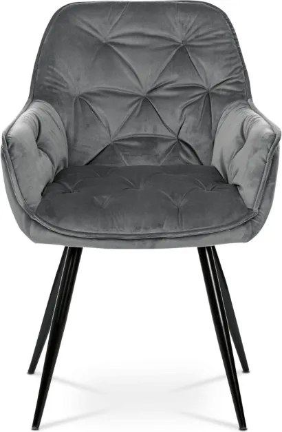 Jedálenská stolička zamatová, sivá DCH-421 GREY4