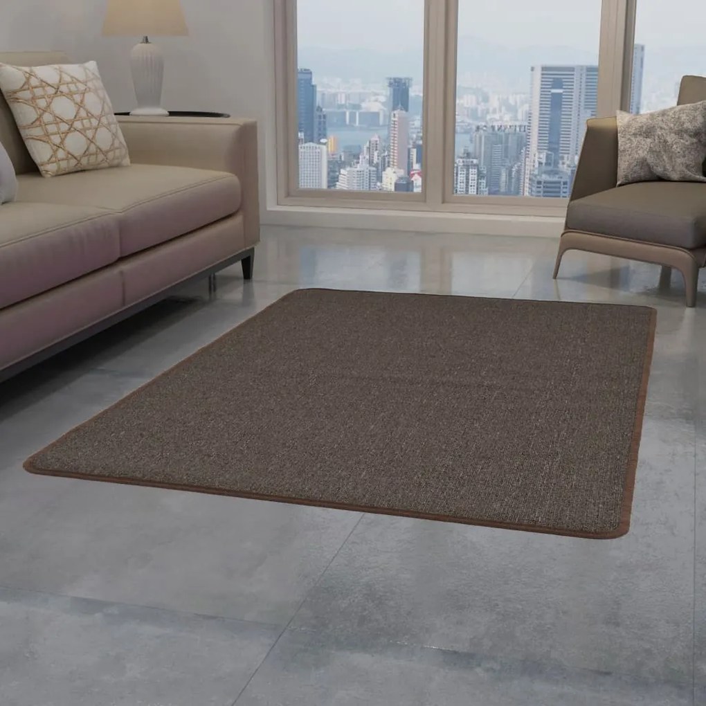 vidaXL Všívaný koberec, 190x290 cm, hnedý
