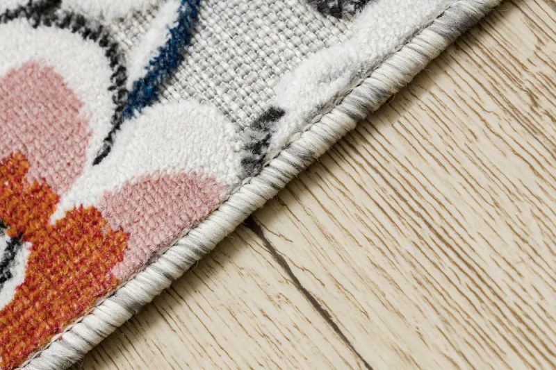 Dywany Łuszczów, Kusový koberec Botanic 65239 flowers grey – na von aj na doma, 117x170, viacfarebná, chodba / predsieň