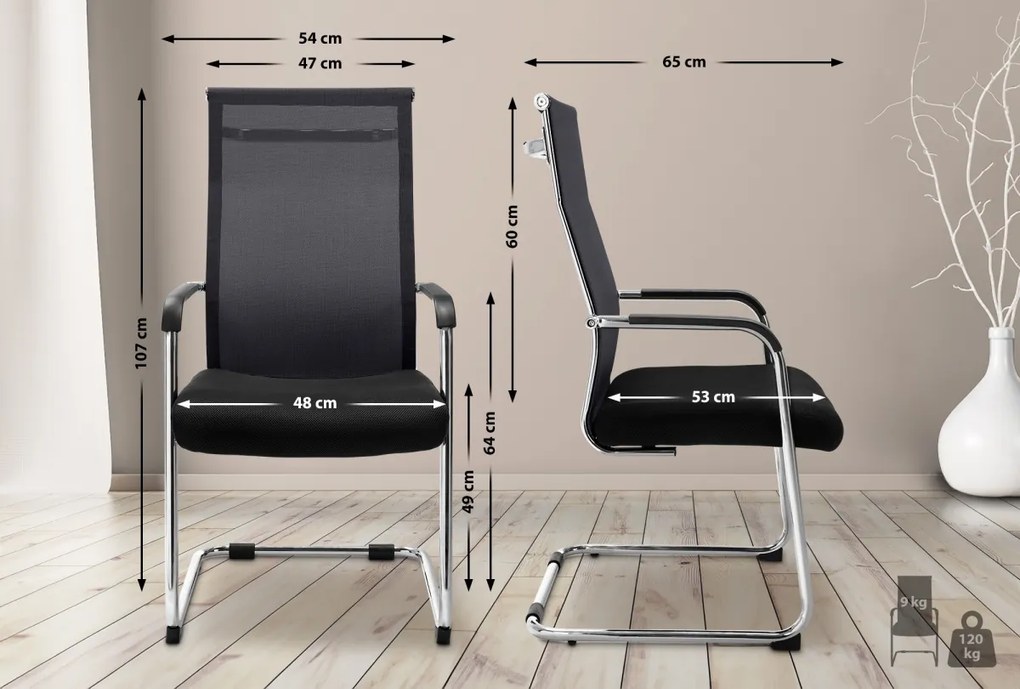 Konferenčná stolička Brenda - Čierna