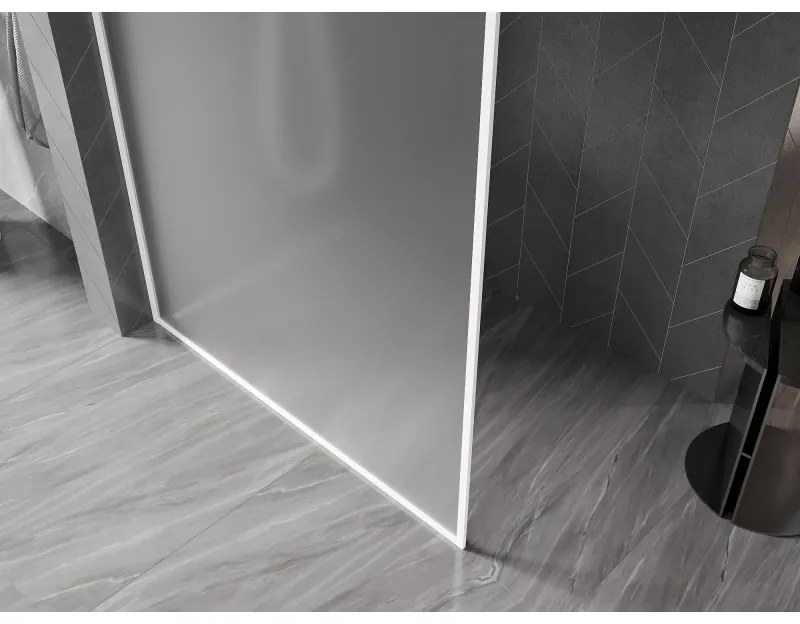 Mexen Kioto-F, sprchová zástena s rámom 120 x 202 cm, 8 mm sklo námraza, biely profil, 800-120-104-20-30