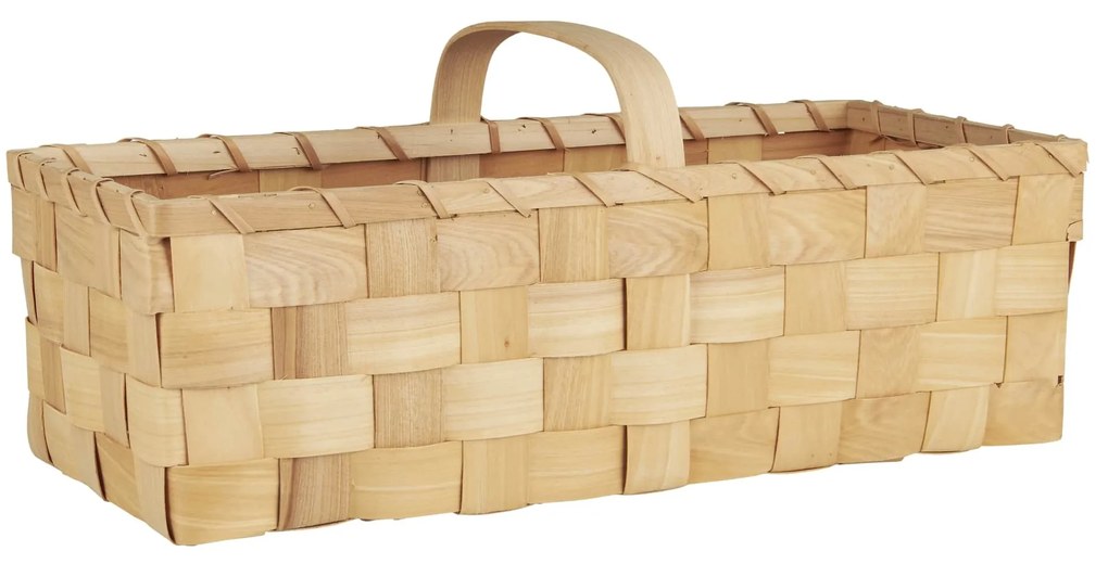 Ib Laursen Drevený košík Oblong Braided Chip Wood