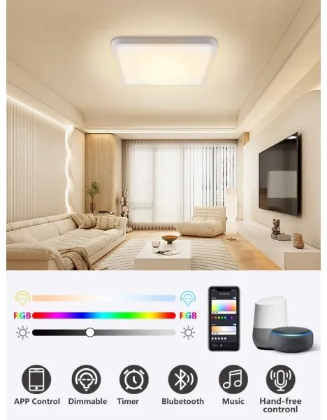 Immax NEO 07168-W40-LED RGB+CCT Stmievateľné svietidlo 50W/230V Wi-Fi Tuya biela+DO