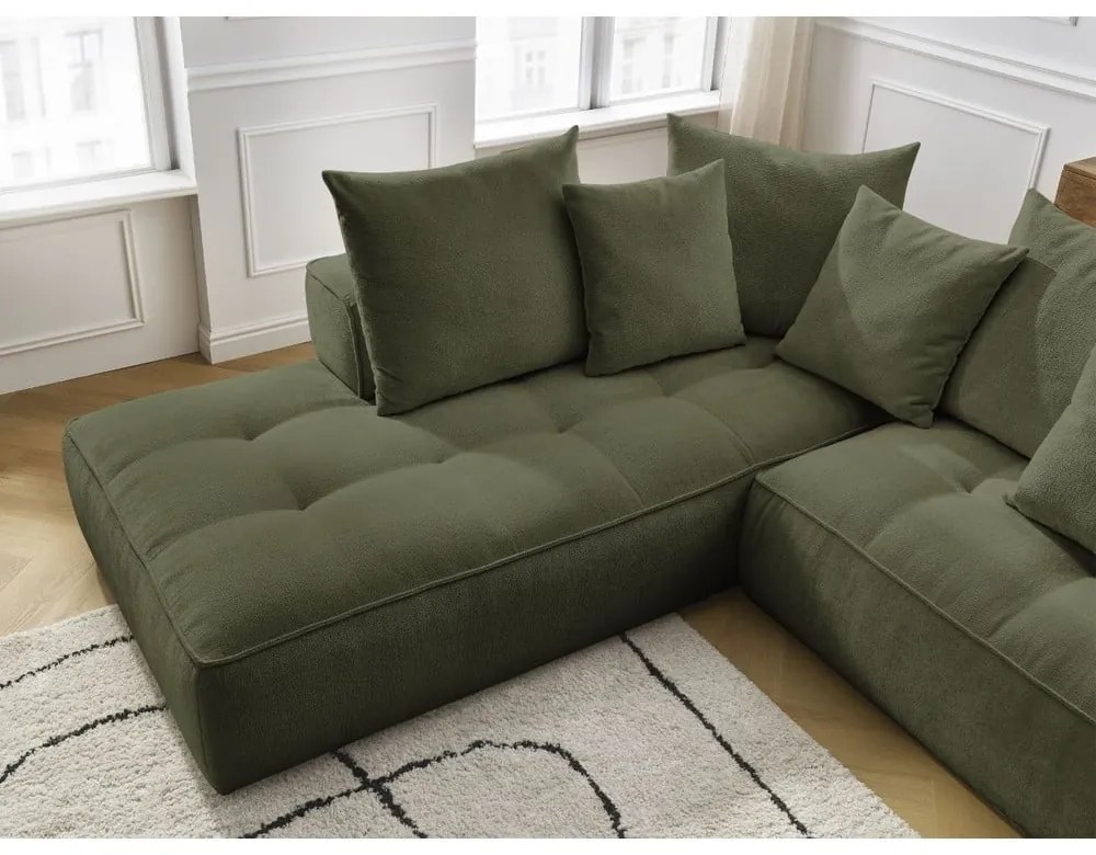 Zelená ženilková rohová pohovka (ľavý roh/do L) Whesley – Bobochic Paris