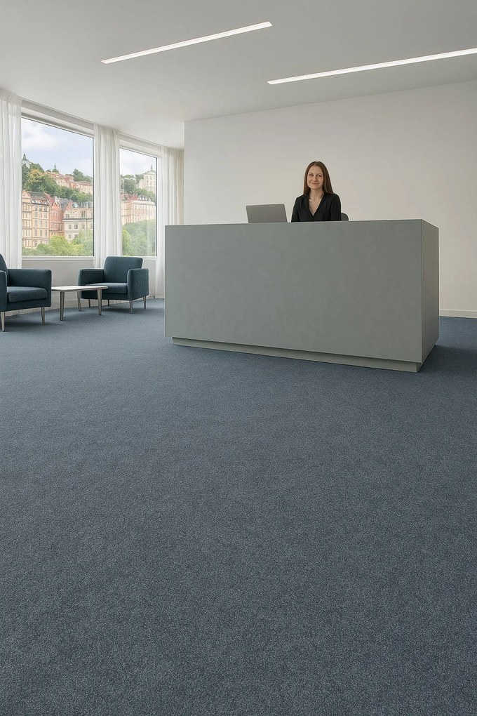 PVC podlaha - lino Flexar PUR 542-02 tm. šedá, na mieru, šíře 2m,4m, šedá, bez podkladu, kancelária, Lentex