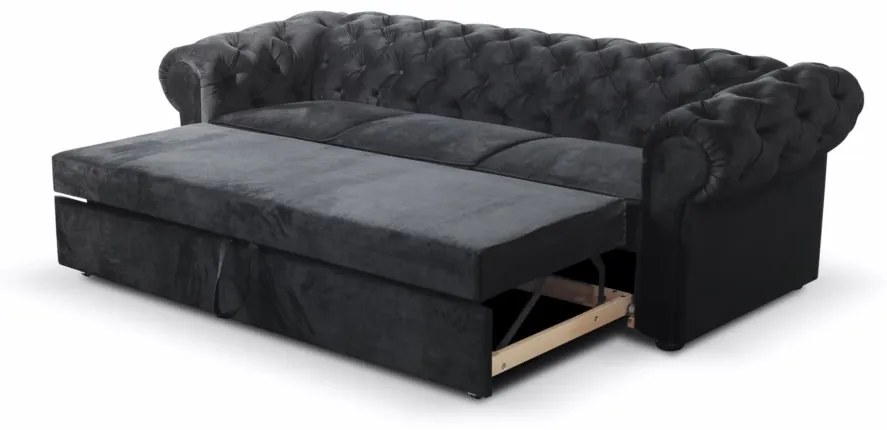 Pohovka ve stylu Chesterfield Valerie 3er, černá
