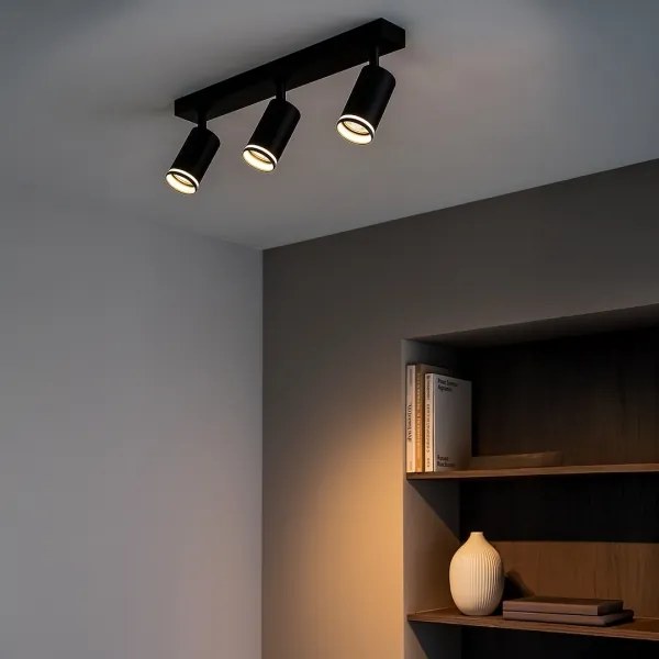 Bodové svietidlo PIPE 3xGU10/10W/230V čierne