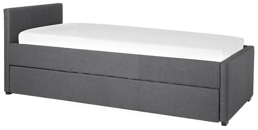 Rozkladacia čalúnená posteľ 80 x 200 cm tmavosivá MARMANDE Beliani