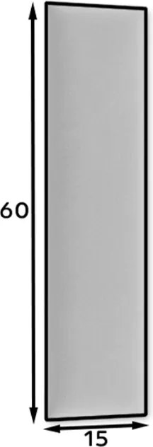 Čalúnený nástenný panel QUADRATTA 15x60 cm, sivý