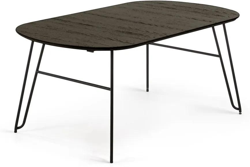 Čierny rozkladací jedálenský stôl La Forma Norfort, dĺžka 170/320 cm