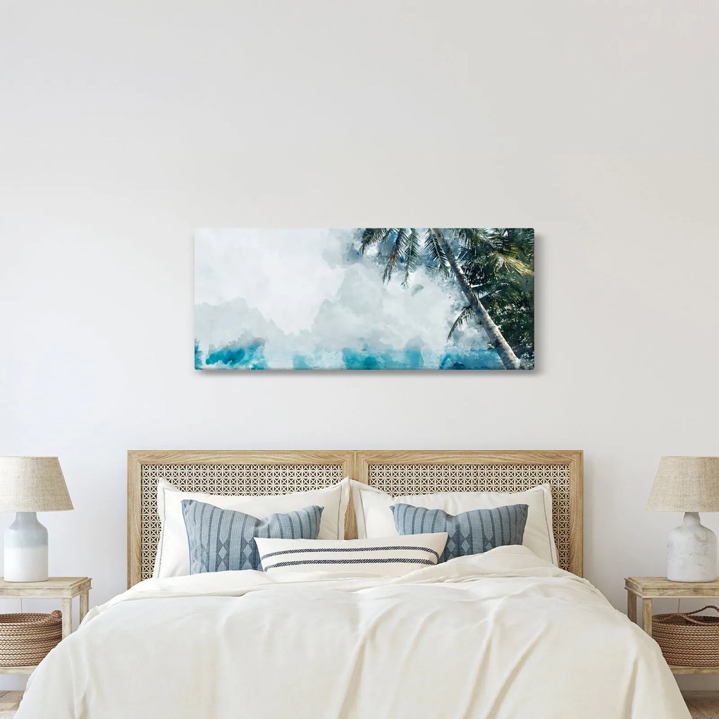 Obraz palmy nad morom (120x50 cm)