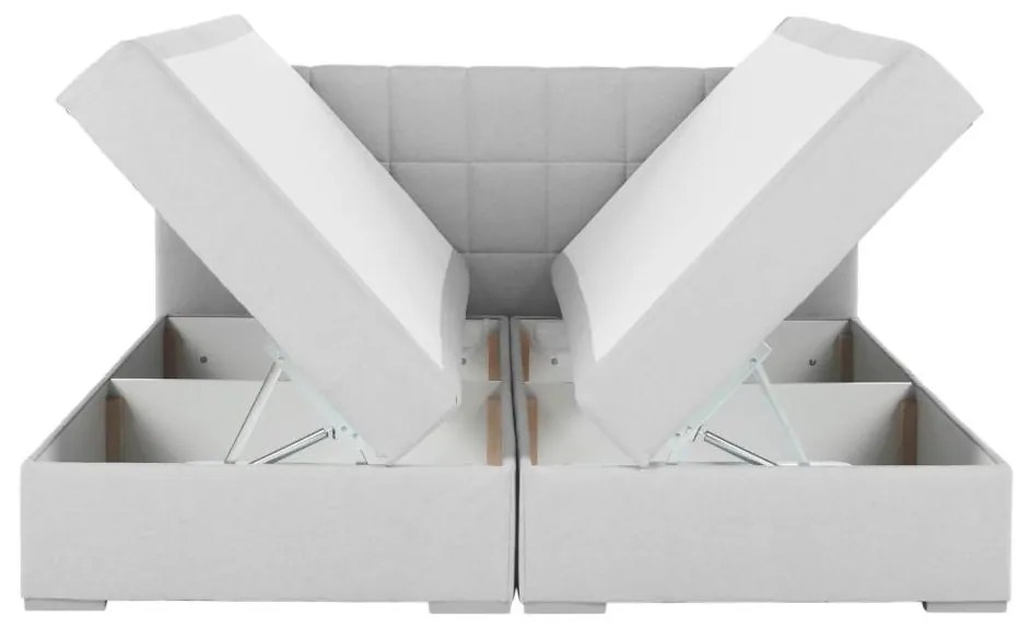 Boxspringová posteľ 180x200, svetlosivá, FERATA KOMFORT
