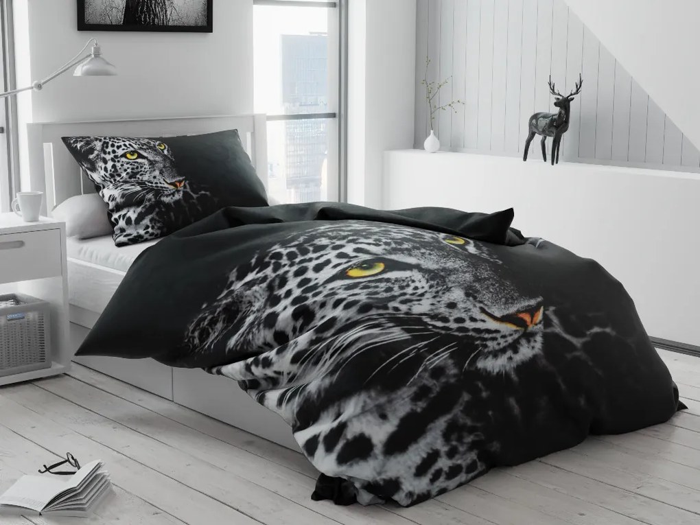 Obliečky 3D Leopard biely