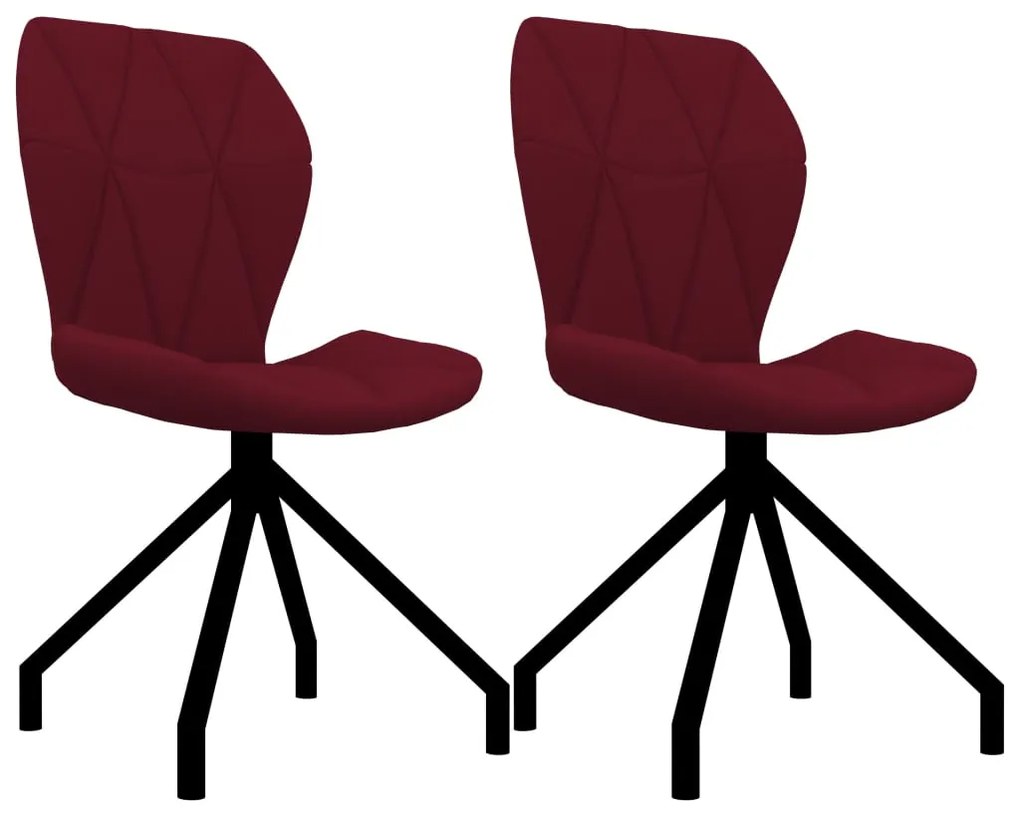 Jedálenské stoličky 2 ks vínovo-červené umelá koža 282556