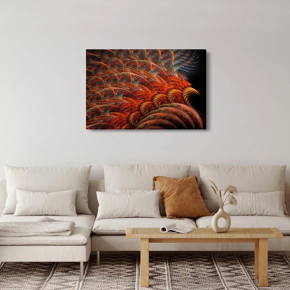 Obraz - Abstraktná imitácia peria (90x60 cm)