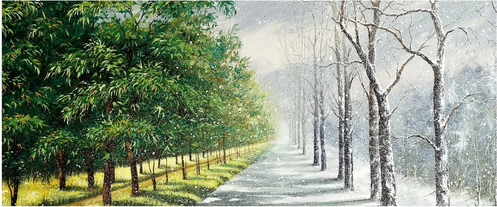 Obraz - Zima versus leto (120x50 cm)