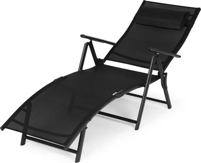 Ležadlo záhradné skladacie s reguláciou operadla, farba oceľová