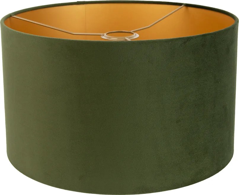 Zamatové tienidlo zelené 35/35/20 so zlatým interiérom