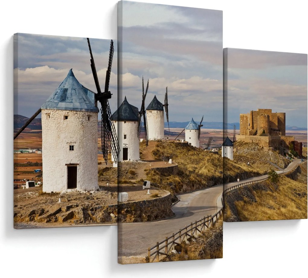 Obraz - Veterné mlyny Consuegra, Španielsko (90x60 cm)