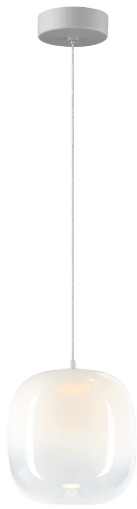Závesné svietidlo Vaso, 1x biele sklenené tienidlo, (fi 15cm), w