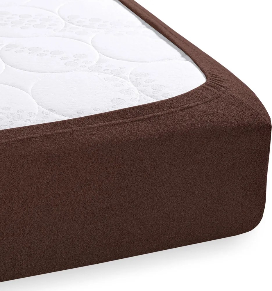 Froté napínacie prestieradlo FR-026 Čokoládovo hnedé 100 x 200 - výška 20 cm