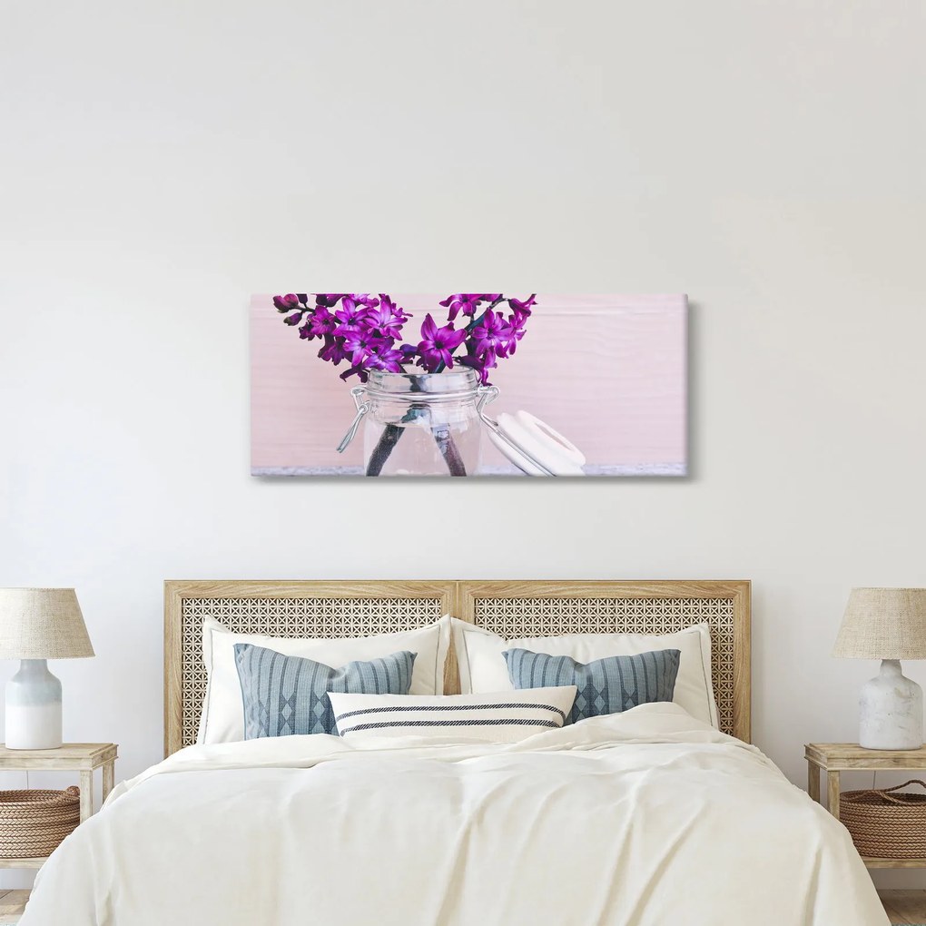Obraz fialových kvetín (120x50 cm)