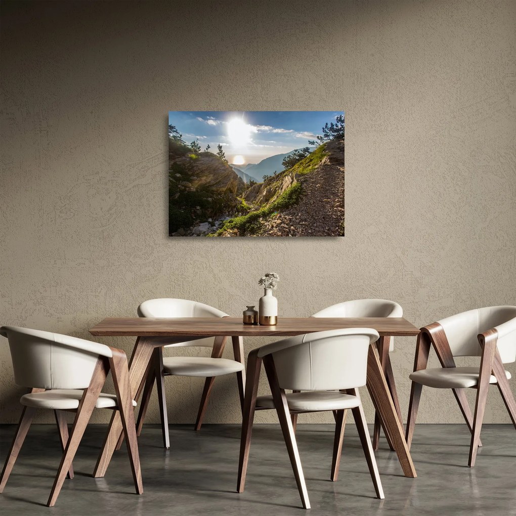 Sklenený obraz - Hora Olymp (70x50 cm)