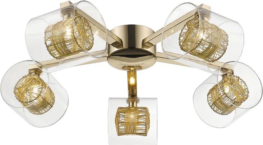 Klausen 140010 - Prisadený luster KLASS 5xG9/3W/230V zlatá