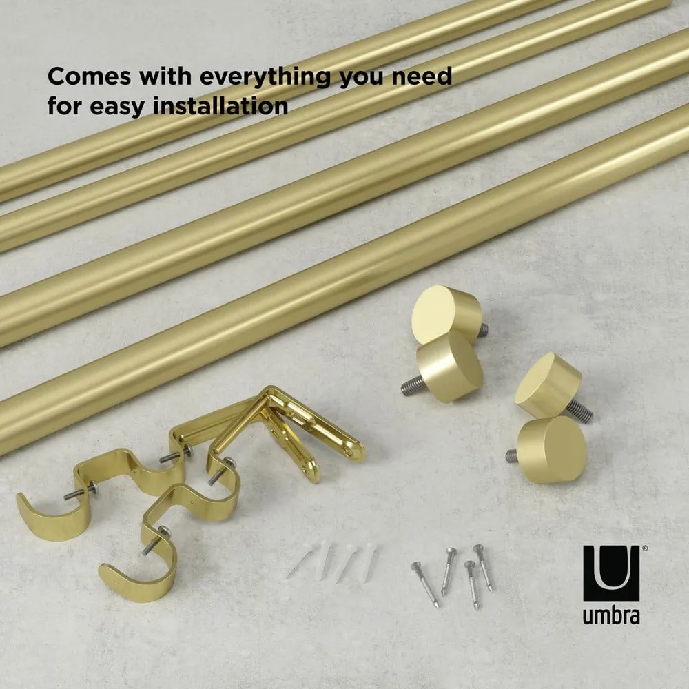 Oceľová roztiahnuteľná dvojitá garniža 91 - 168 cm Cappa - Umbra