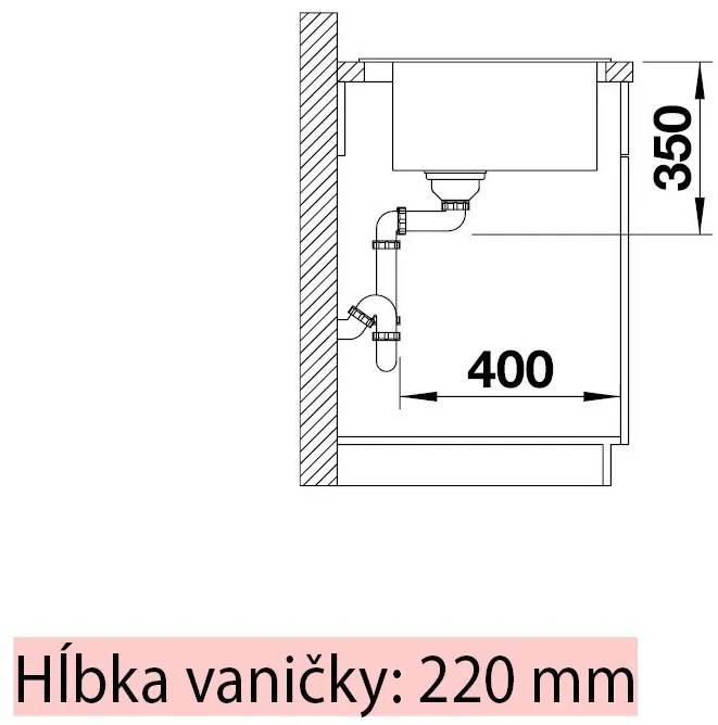 Blanco Pleon 8, silgranitový drez 700x510x220 mm, 1-komorový, sivá skala, BLA-523044