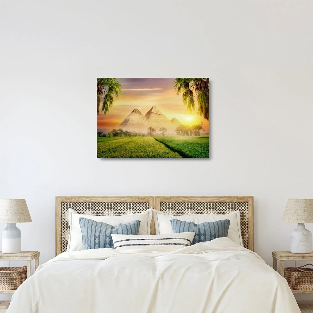 Sklenený obraz - Pyramídy (70x50 cm)
