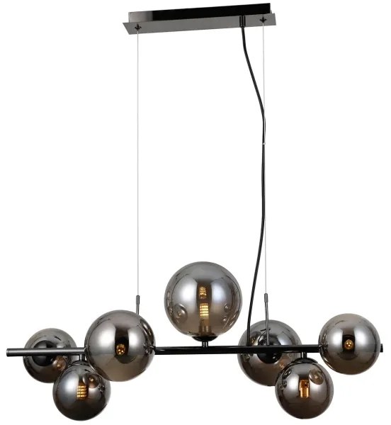 ITALUX PND-406007-7A-BCR - Luster na lanku CANELLO 7xG9/5W/230V čierna