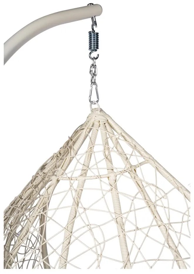 Krémovobiele závesné kreslo z umelého ratanu Bonami Selection Noela