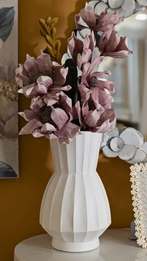 Váza Glint Pot 41 cm biela