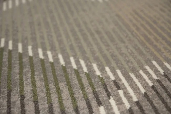 Koberec Ballata Elian Shale geometrický, sivý / zelený