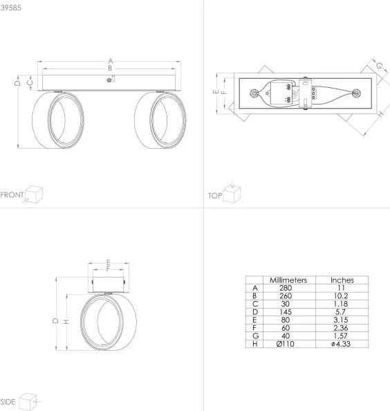 Eglo 39585 - LED Bodové svietidlo ALBARIZA 2xLED/4,6W/230V 3000K