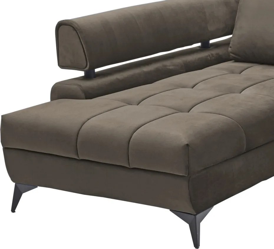 Rohová sedacia súprava Paris, blatistá hnedá látka, ľavý roh